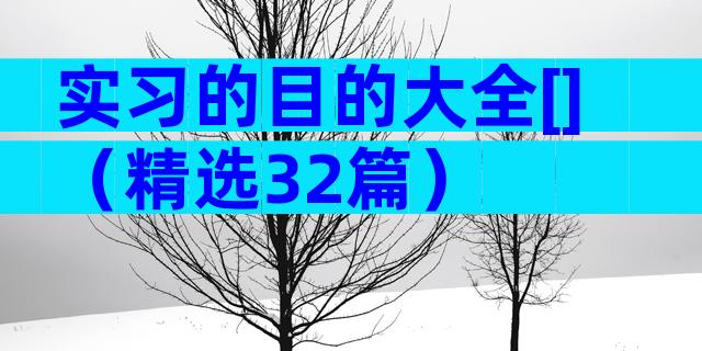 实习的目的大全[]（精选32篇）